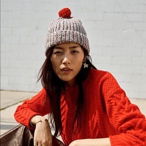 Madewell Ribbed Pom Pom Beanie